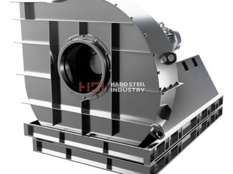 Radial fan casing for asphalt production