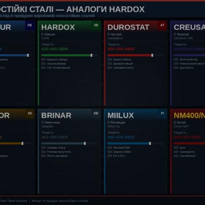Аналоги сталі Hardox: повний огляд виробників зносостійких сталей