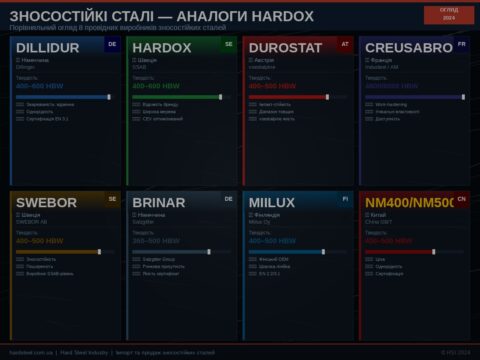 Аналоги сталі Hardox: повний огляд виробників зносостійких сталей